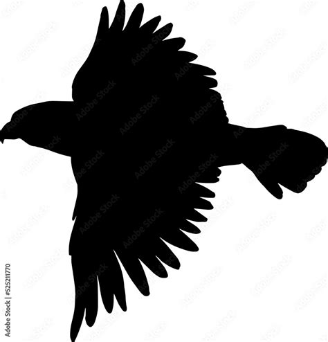 Eagle in flight silhouette isolated falcon symbol Stock Illustration ...