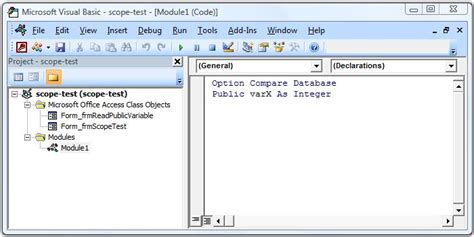 Microsoft Access Tips Vba Project Anatomy And Scope