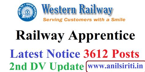 Western Railway Apprentice Nd Document Verification Notice Iti