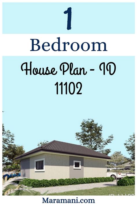 1 Bedroom House Plan - ID 11102 | Bedroom house plans, 1 bedroom house ...