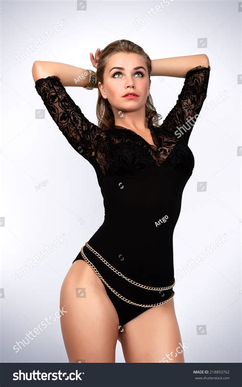 Studio Photo Sexy Woman Black Lingerie Stock Photo 218893762 Shutterstock