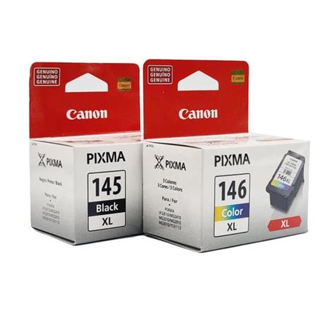 Kit 2 Cartuchos Canon Pg145 Xl Preto E Cl146 Xl Colorido Para Mg2410