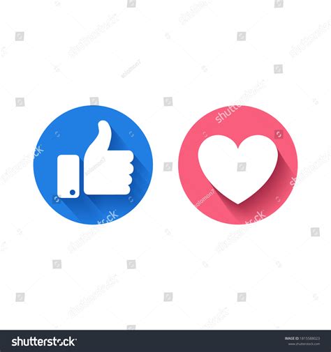 Thumbs Up And Heart Icon On A White Background Royalty Free Stock