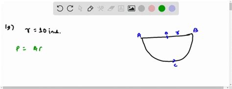 SOLVED:Find the perimeter and area of a semicircle with radius 10 in.