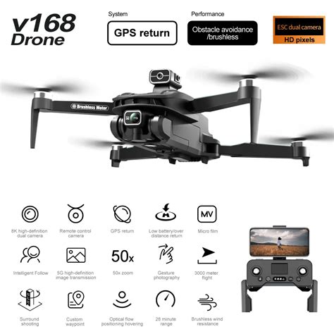 Dron V168 Original Con GPS 5G Profesional 8K HD Fotograf A A Rea C Mara