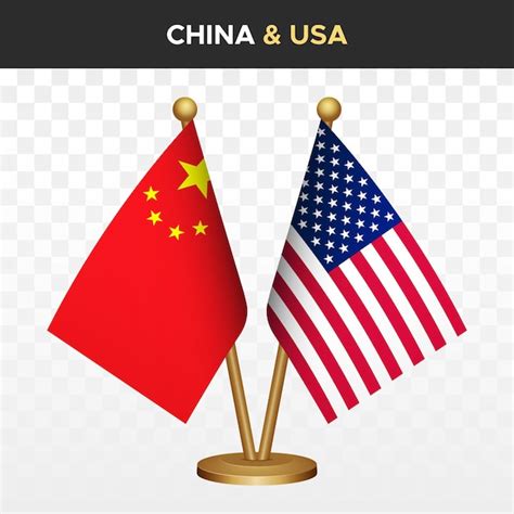 China contra estados unidos de américa banderas chinas 3d bandera de