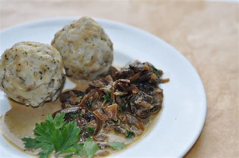 Just Eat It An Austrian Dish Bread Dumplings With Mushroom Sauce