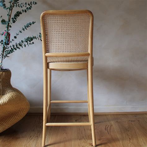 hoffton bar stool ash wood rattan cane kitchen counter seating