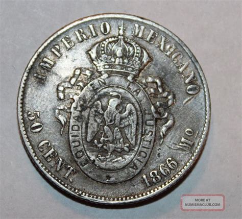 Centavos Mexico Maximiliano Maximilian I Scarce Silver Coin