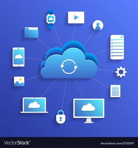 Flat Design Concept Cloud Computing Technology Vector Image