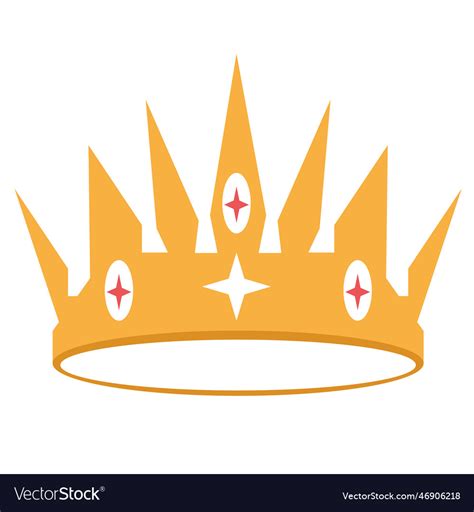 Isolated Colored King Or Queen Golden Crown Icon Vector Image