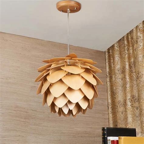 Modern Art Wooden Pinecone Pendant Lights Christmas Decorations Home