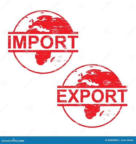 Sellos De Goma De Las Importacionesexportaciones Ilustración Del