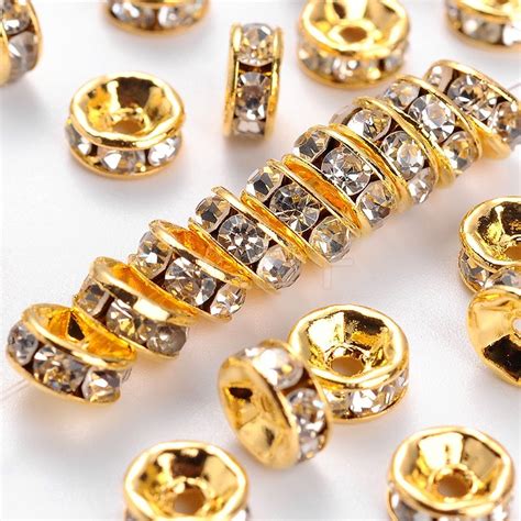 Brass Rhinestone Spacer Beads Mybeadsfindings