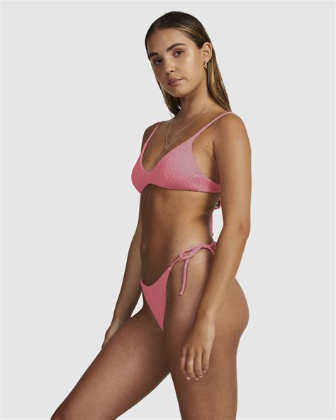 Rvca Lacey Trilette Bikini Top Pink Surfstitch