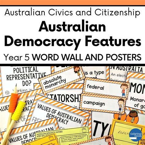 Australian Democracy Features Word Wall and Posters - Year 5 Civics and ...