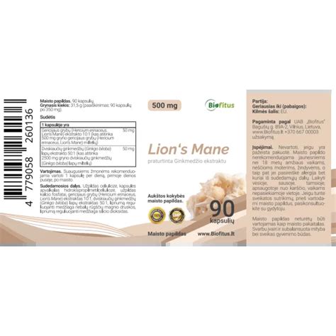 LION s Mane 90 kapsulių 0 siuntimas Biofitus