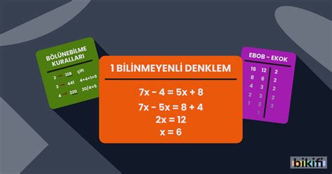 9 Sınıf Denklemler ve Eşitsizlikler Ünitesi Matematik