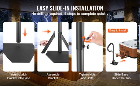 VEVOR Hot Tub Handrail Spa Side Handrail Rotatable Adjustable Height