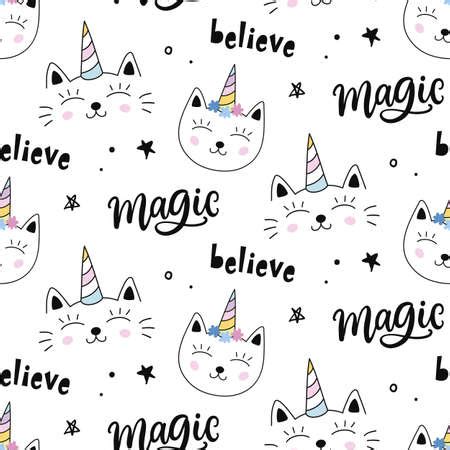 Vector Of Caticorns Vector Cat Unicorn ID 1 124948518 Royalty Free