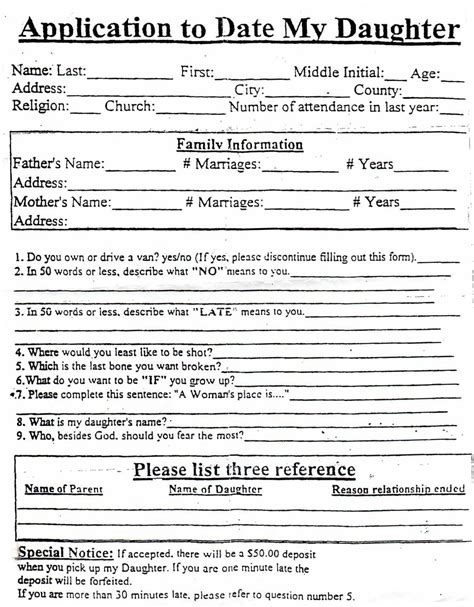 Application To Marry My Daughter