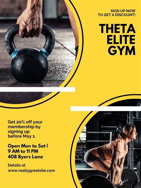 Free Printable And Customizable Gym Poster Templates Canva