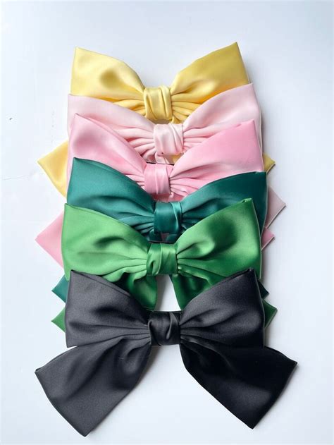 Satin Hair Bow Hair Bow For Womenbow Knot Hair Clip France Bow Hair Accessories For Women