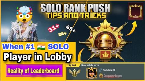 Leaderboard Top Bgmi Solo Conqueror Tips And Tricks Reality