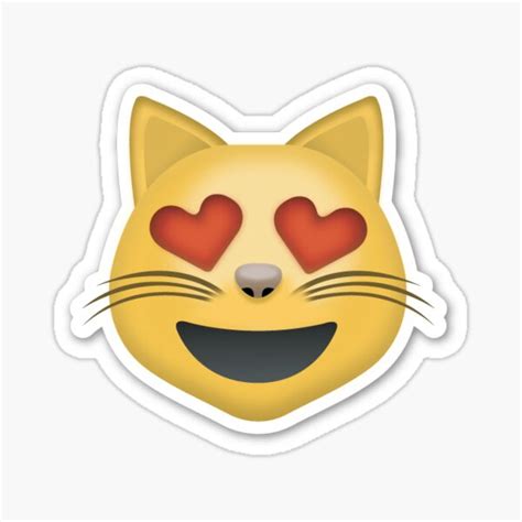 "Cat Heart Eyes Emoji Sticker" Sticker for Sale by youtubemugs | Redbubble