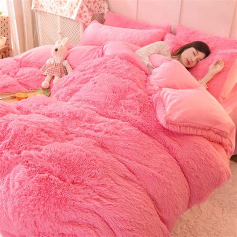 Amazon AETVRNI Luxury Plush Shaggy Faux Fur Duvet Cover Set Super