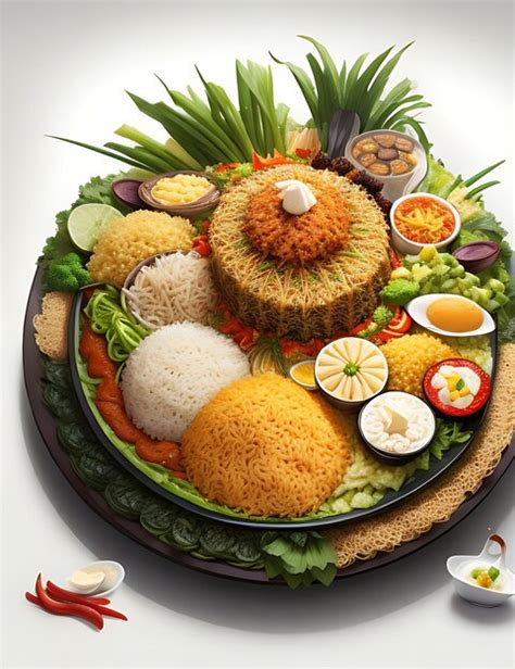 Premium AI Image Photo Illustration Of Nasi Kuning Indonesian