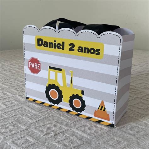 Sacolinha Personalizada De Aniversario Trator Produtos Elo7