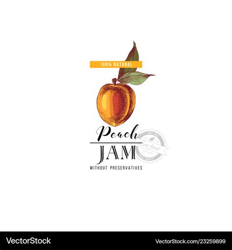 Peach jam logo template Royalty Free Vector Image