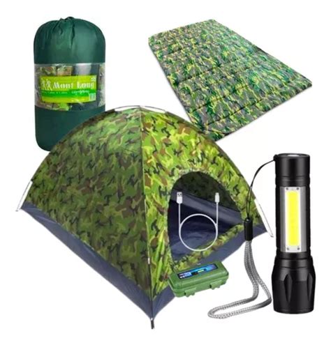 Kit Barraca Camping 6 Lugares Colchonete Casal Lanterna