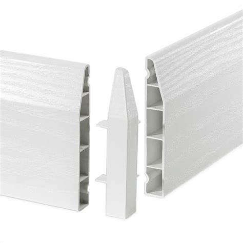 Plastic Skirting Board External Corner Deeplas Roomline Chamfered