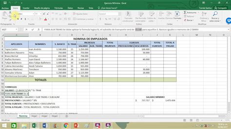 Microsoft Excel Ejemplo Nomina Youtube