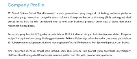 Information Of Pt Global Sukses Solusi Tbk Runs Ipo Nh Korindo