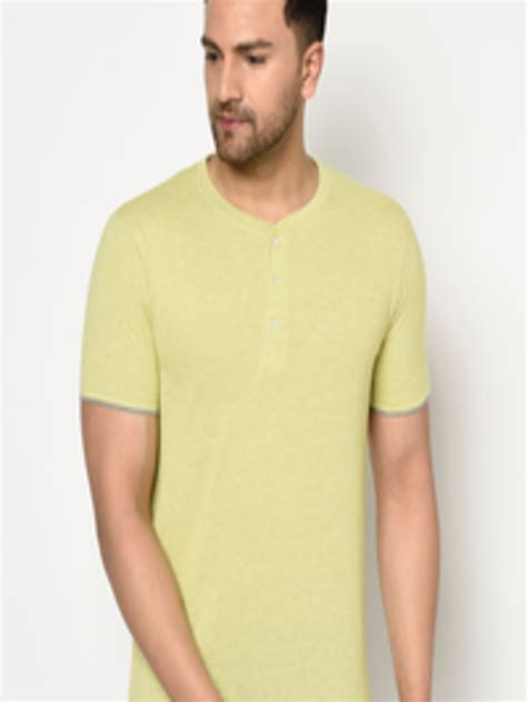 Buy Elegance Men Green Henley Neck T Shirt Tshirts For Men 14427202