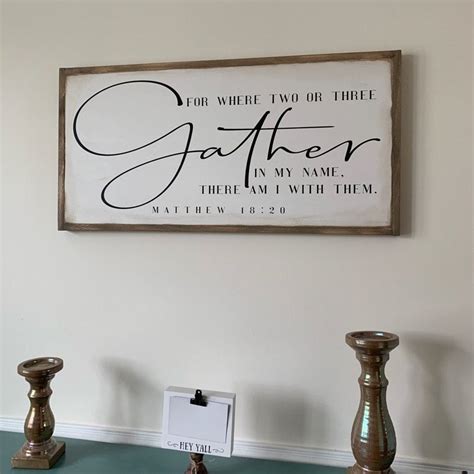 Home Living Wall D Cor Scripture Wall Art For Where Two Or Three