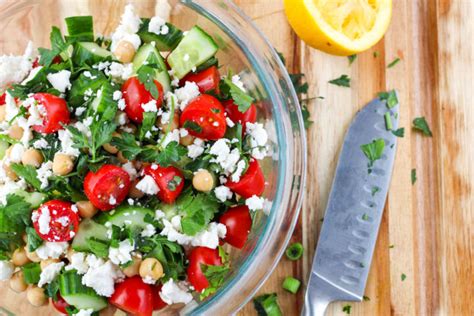 Chickpea Cucumber Salad With Feta Eats By April