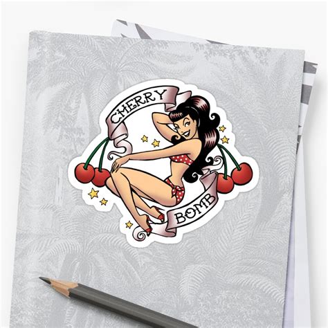 "Cherry Bomb" Sticker by evilkidart | Redbubble