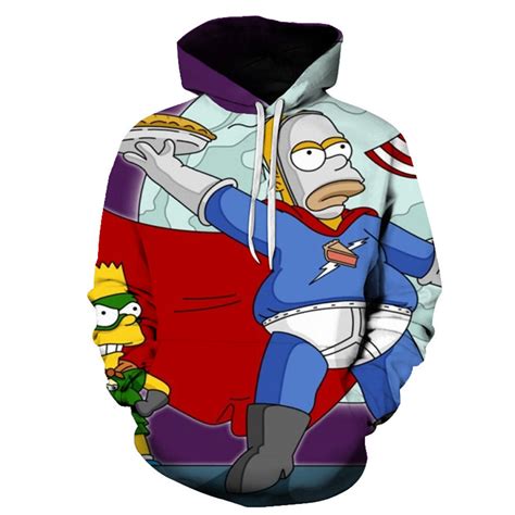 Simpsons Hoodie | Pullover Hoodie | 3D Sweatshirt | 3D Print Hoodie ...