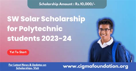 SW Solar Scholarship For Diploma Students 2023 24 CIGMA Foundation