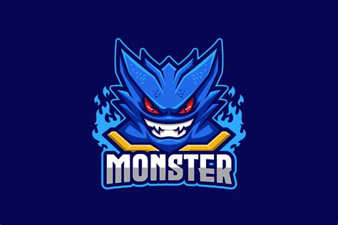 Blue Monster Mascot Character Logo Graphic by Mightyfire · Creative Fabrica