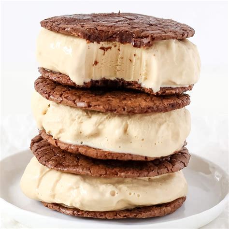 Coffee Brownie Ice Cream Sandwiches Recipe Handle The Heat