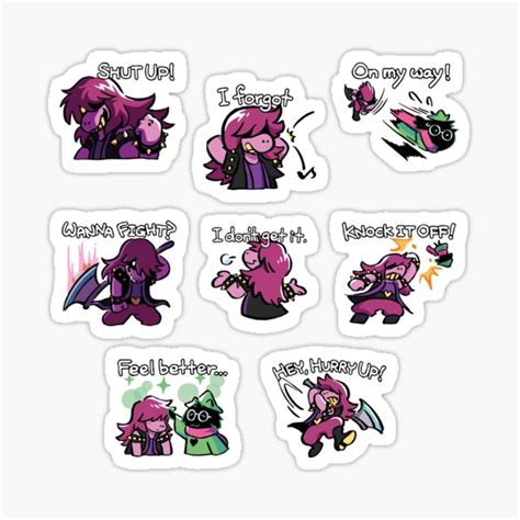 Deltarune Line Sticker Of Susie Pack Sticker For Sale By Mikaprint