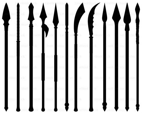 Spear Svgspear Clipartspear Svgspear Silhouettespear Etsy