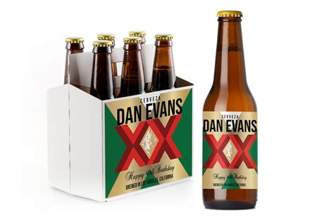 Birthday Personalized Beer Bottle Carrier Or Personalized Beer Labels 610 Etsy