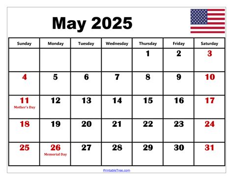 Free May 2025 Calendar Printable Pdf Template With Holidays