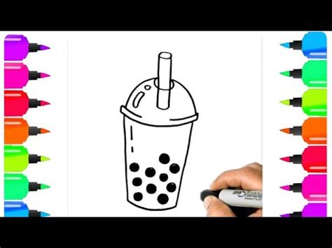 How To Draw Easy Bubble Tea Step By Step Food Howto Draw Cute Fun